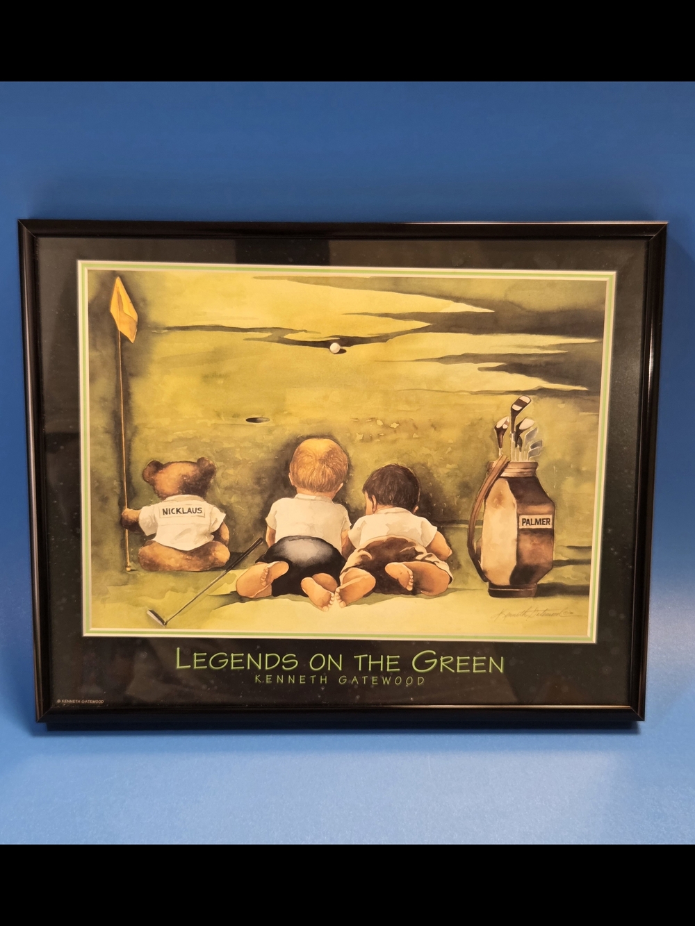 Legends on the Green Framed Golf Print - Green and Black 8× 10